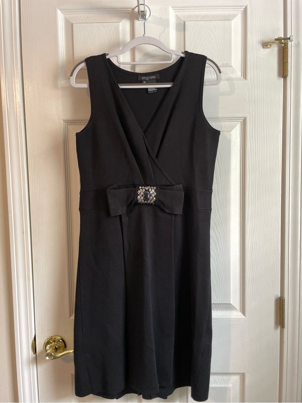 Etcetera Silk Bow and Jewel Midi Dress, Size M